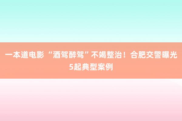 一本道电影 “酒驾醉驾”不竭整治！合肥交警曝光5起典型案例