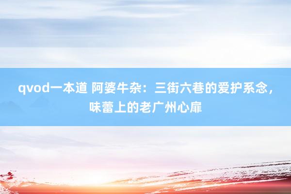qvod一本道 阿婆牛杂：三街六巷的爱护系念，味蕾上的老广州心扉