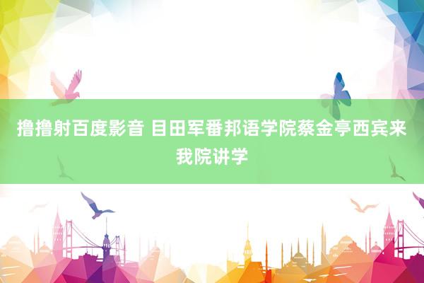 撸撸射百度影音 目田军番邦语学院蔡金亭西宾来我院讲学