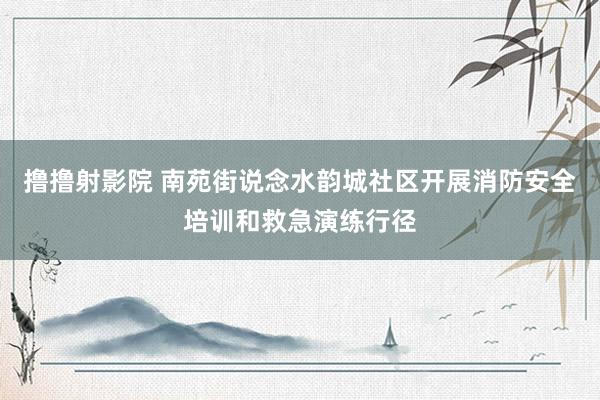 撸撸射影院 南苑街说念水韵城社区开展消防安全培训和救急演练行径