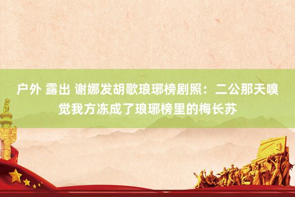 户外 露出 谢娜发胡歌琅琊榜剧照：二公那天嗅觉我方冻成了琅琊榜里的梅长苏