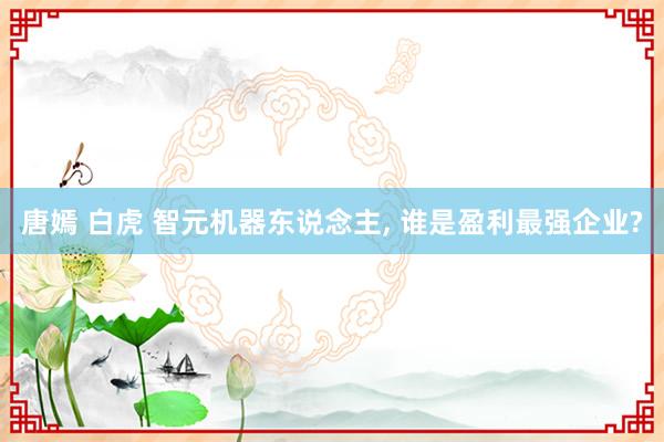 唐嫣 白虎 智元机器东说念主， 谁是盈利最强企业?