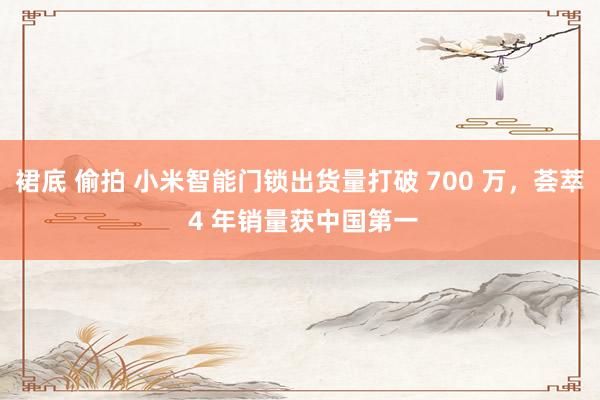 裙底 偷拍 小米智能门锁出货量打破 700 万，荟萃 4 年销量获中国第一
